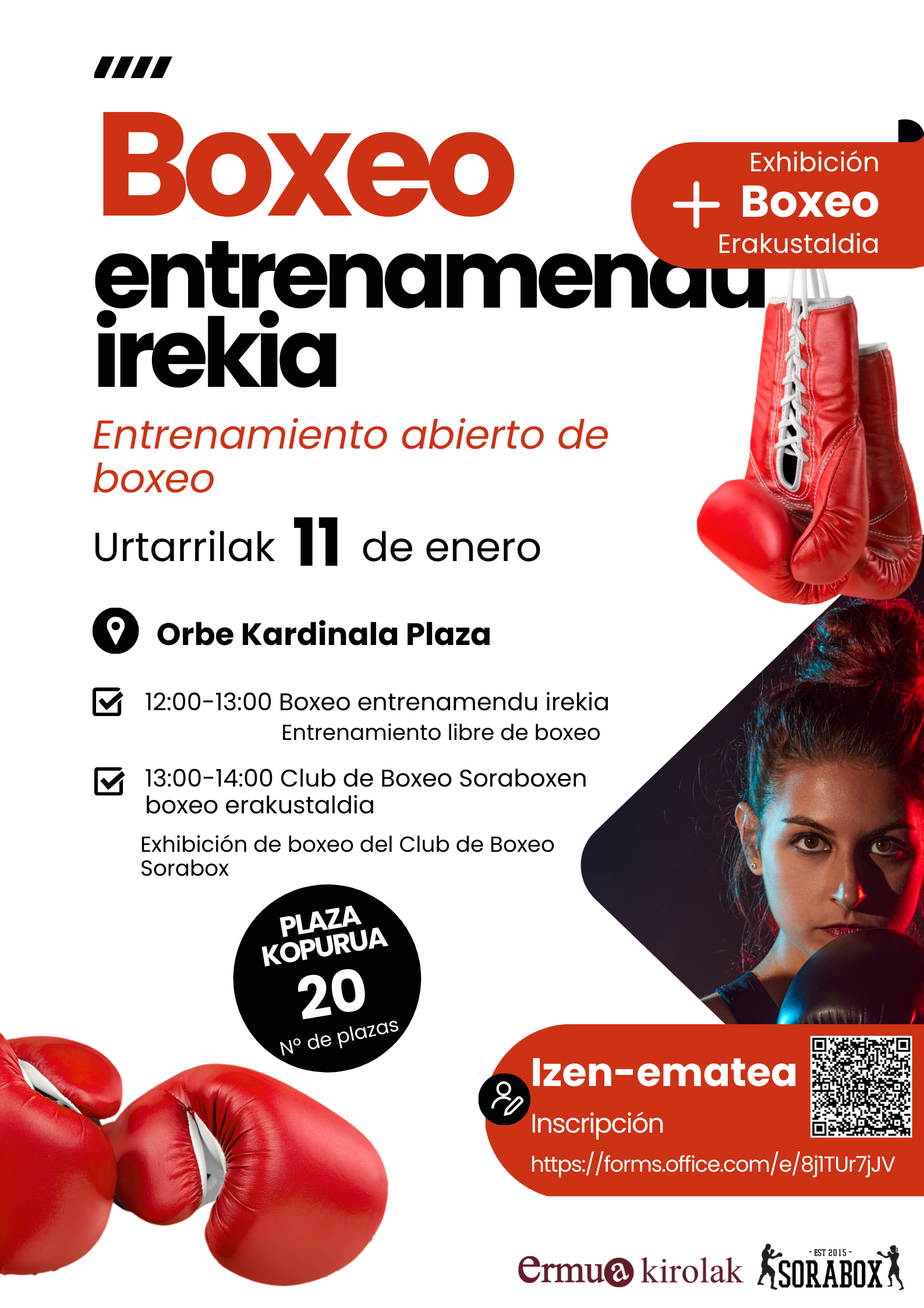 Boxeo entrenamendu eta erakustaldiaren kartela | Cartel del entrenamiento y exhibición de boxeo