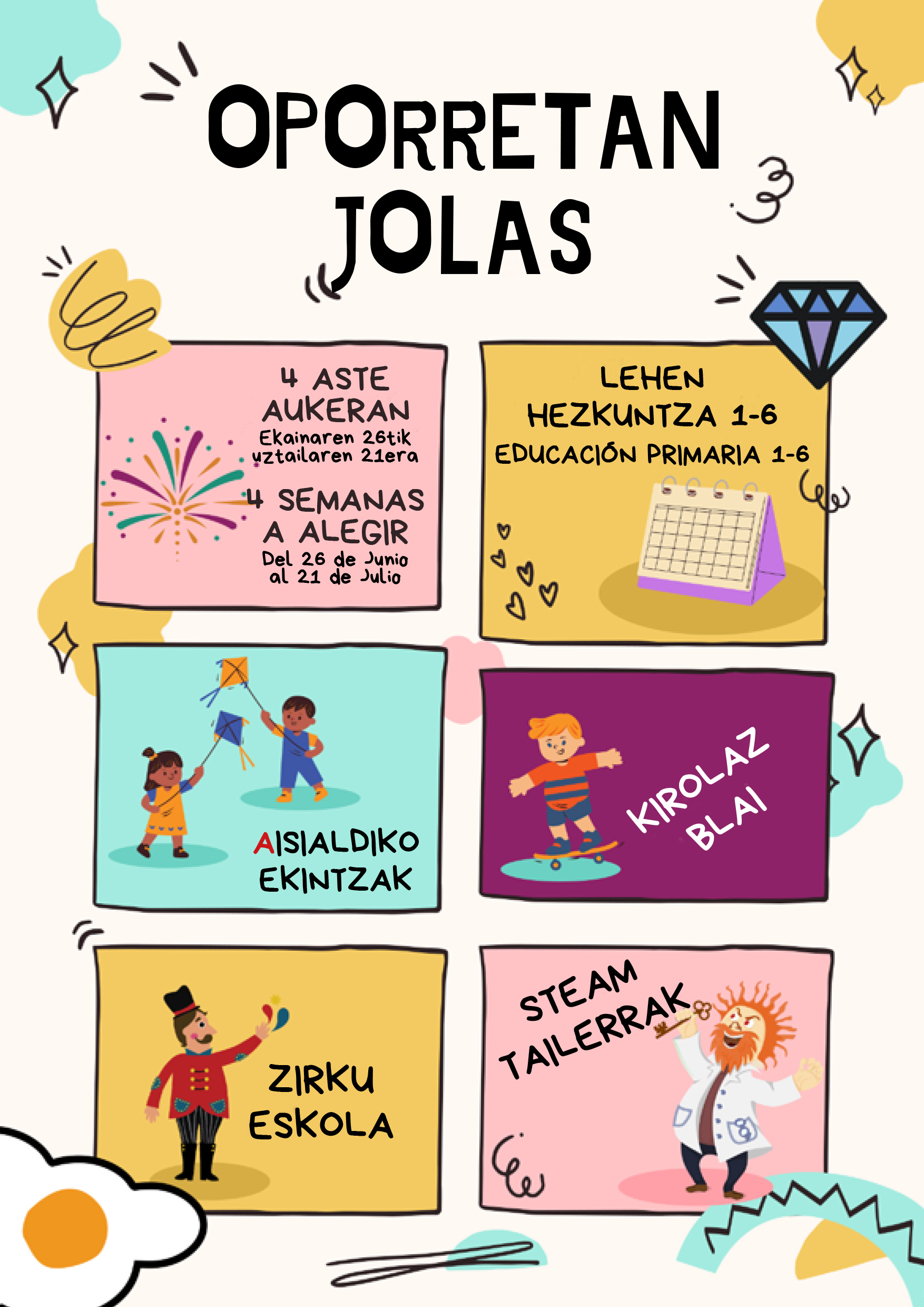Udalekuetako programazioaren kartela