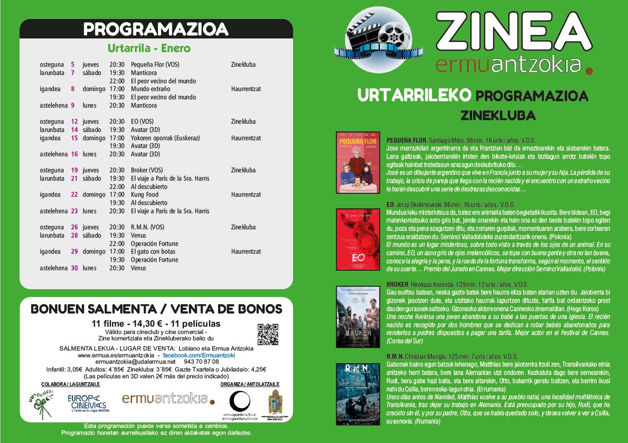 Imagen de la programación del cine de enero de 2023