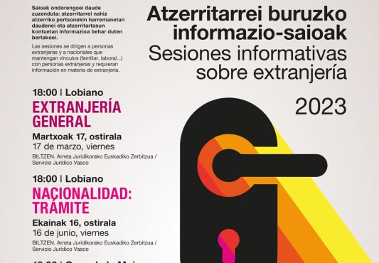 Cartel de las charlas de extranjería de 2023