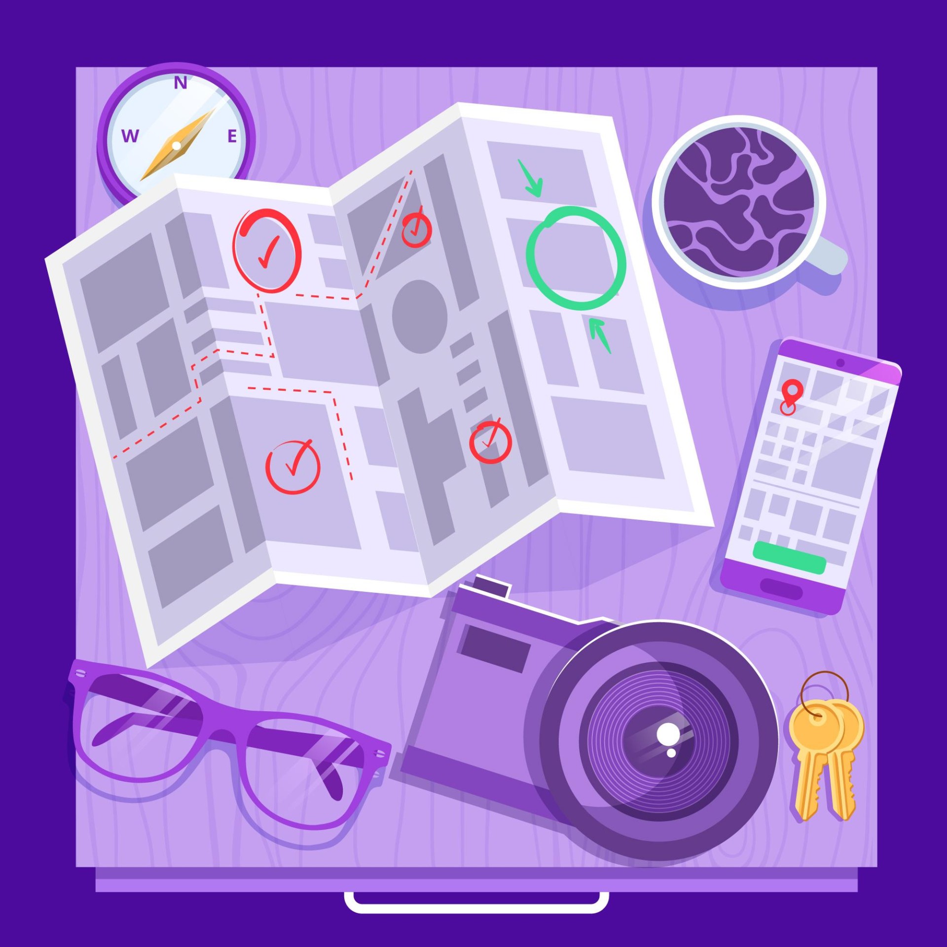 Ilustración para el recorrido de QR Kulturala