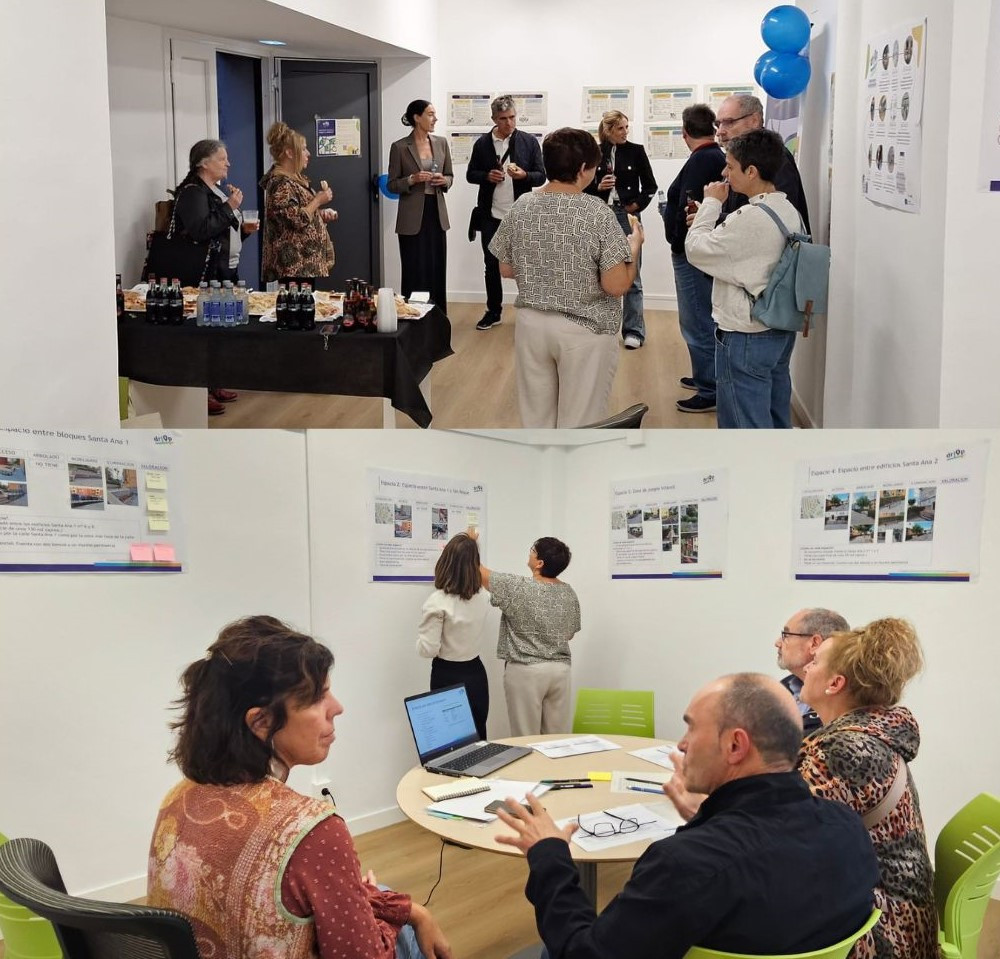 Santa Ana auzoko bizilagunak, bulegoaren irekiera ekitaldian | Vecinos/as de Santa Ana en la apertura de la nueva oficina de barrio